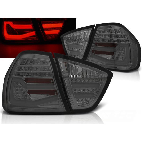 BMW E90 05-08 SEDAN - zadní LED světla kouřová LED BAR