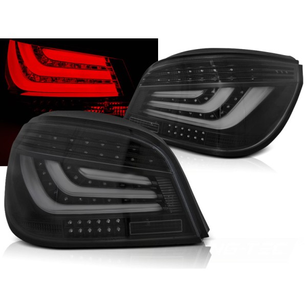BMW E60 03-07 SEDAN - zadní LED světla černá  LED BAR