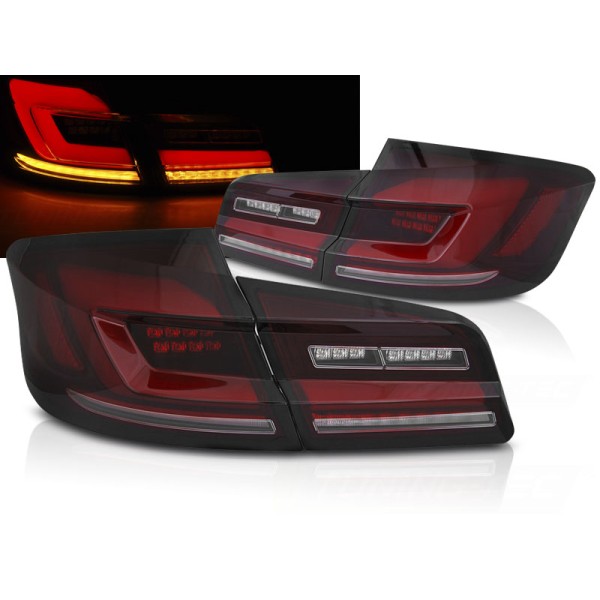 BMW F10 10-16 zadní LED světla červené kouřové LED BAR SEQ