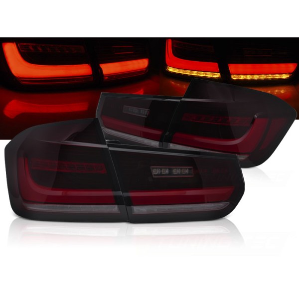 BMW F30 11-18, zadní LED BAR světla kouřová s dynamickým blinkrem SEQ