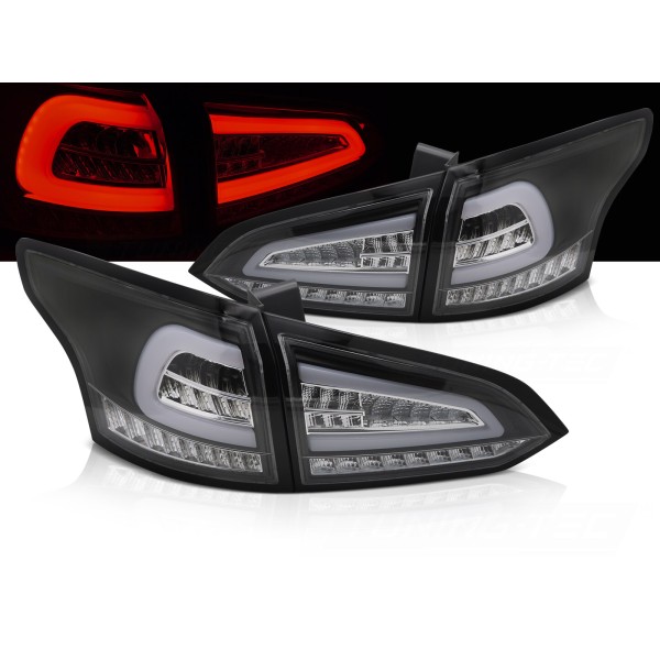 FORD FOCUS 3 11-18 SW - zadní LED světla ČERNÁ