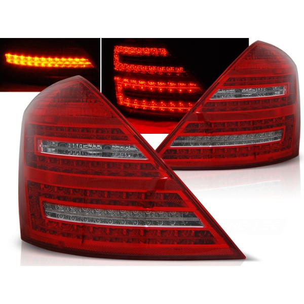MERCEDES W221 S-KLASA 05-09 - zadní LED světla červeno bílá