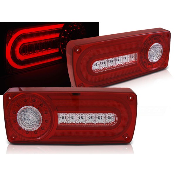 MERCEDES W461/W463 G-KLASA 90-12 - zadní LED světla červeno bílá LED BAR