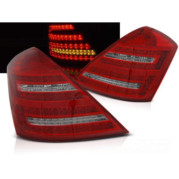 MERCEDES W221 S-KLASA 05-09 - zadní LED světla červeno bílá s dynamickým blinkrem