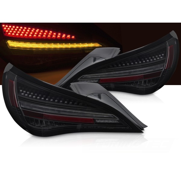 MERCEDES CLA C117 2013-2019 OE LED - Zadní LED světla SEQ černo-kouřová