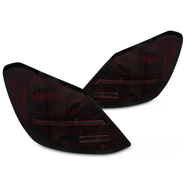 Mercedes třída C W205 2014-2021 - zadní LED světla červená kouřová SEQ