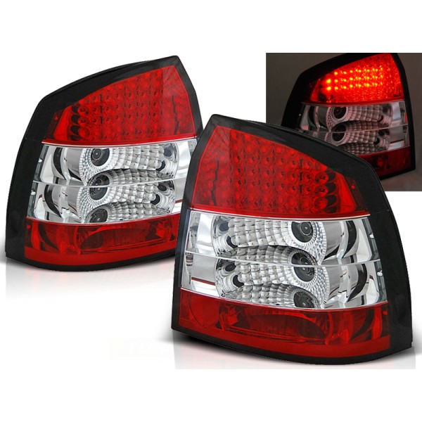 OPEL ASTRA G 97-04 3D/5D - zadní LED světla červeno bílá