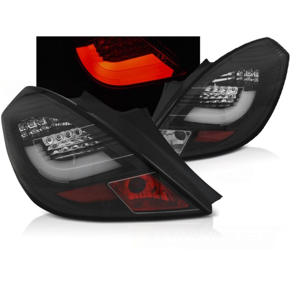 OPEL CORSA D 3D 06-14 - zadní LED světla černá LED BAR