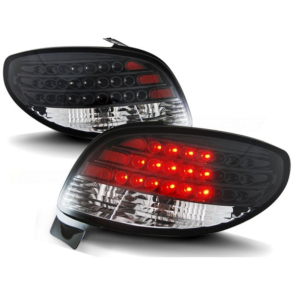 PEUGEOT 206 98- 3D/5D - zadní LED světla černá
