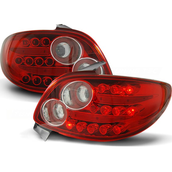 PEUGEOT 206 98- 3D/5D - zadní LED světla červeno bílá