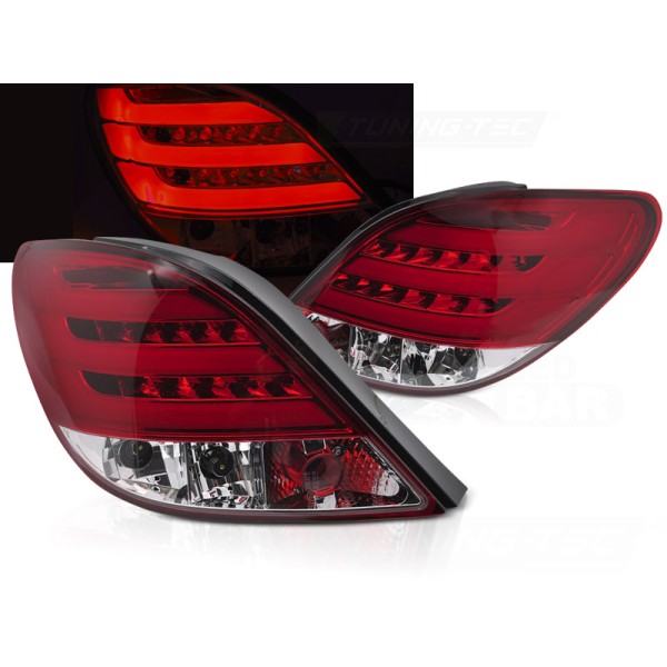 PEUGEOT 207 3D/5D 06-09 - zadní světla čirá červená LED BAR
