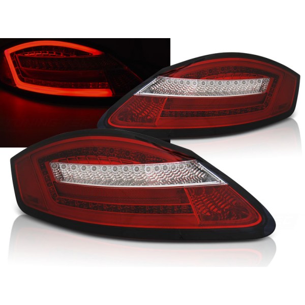 PORSCHE BOXSTER 987 / CAYMAN 05-08 - zadní LED světla červeno bílá LED BAR s dynamickým blinkrem