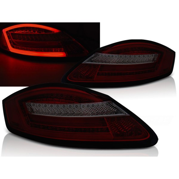 PORSCHE BOXSTER 987 / CAYMAN 05-08 - zadní LED světla červeno kouřová LED BAR s dynamickým blinkrem