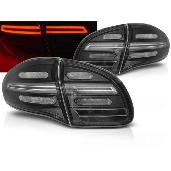 PORSCHE CAYENNE 10-15 - zadní LED světla černá LED BAR s dynamickým blinkrem
