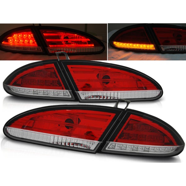 SEAT LEON 05-09 - zadní LED světla červeno bílá