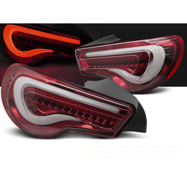 TOYOTA GT86 12-21 - zadní LED BAR světla červenobílá SEQ
