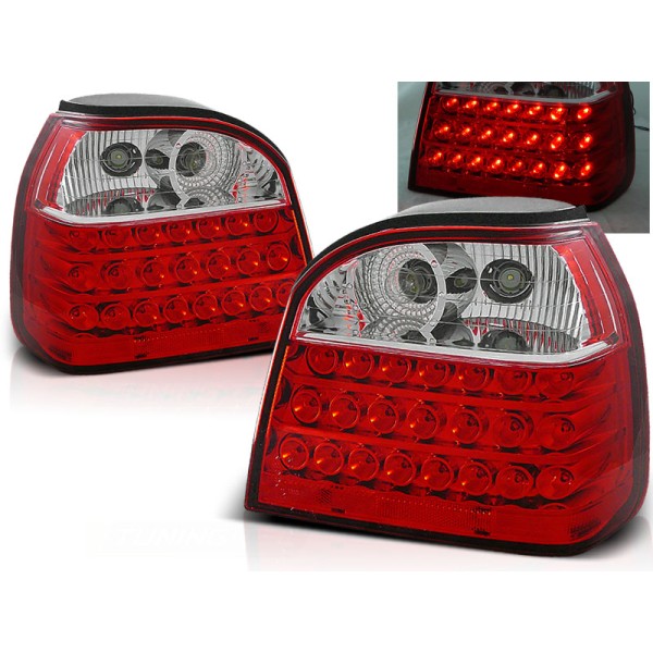 VW GOLF 3 91-97 HTB. / CABRIO - zadní LED světla červeno bílá
