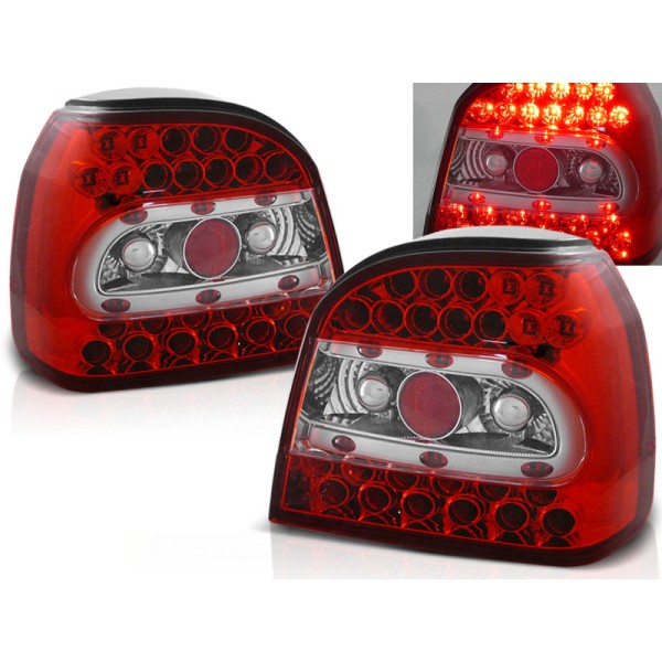 VW GOLF 3 91-97 HTB. / CABRIO - zadní LED světla červeno bílá