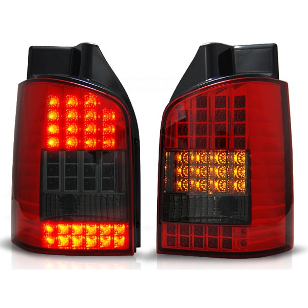 VW T5 03-09 - zadní LED světla červeno kouřová