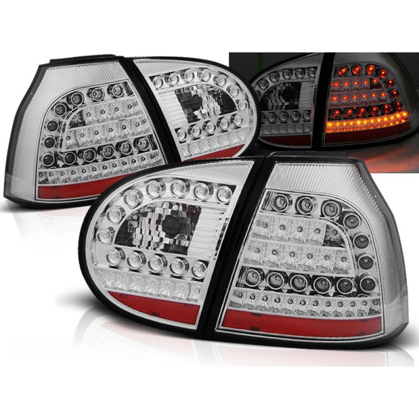 VW GOLF 5 03-09 HTB. - zadní LED světla chrom