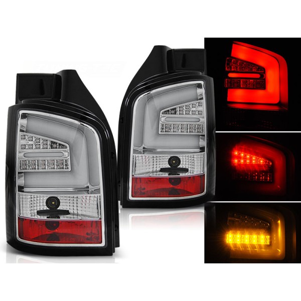 VW T5 03-09 - zadní LED světla chrom LED BAR