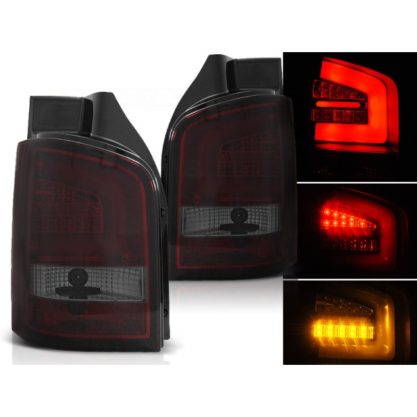 VW T5 03-09 - zadní LED světla červeno kouřová LED BAR