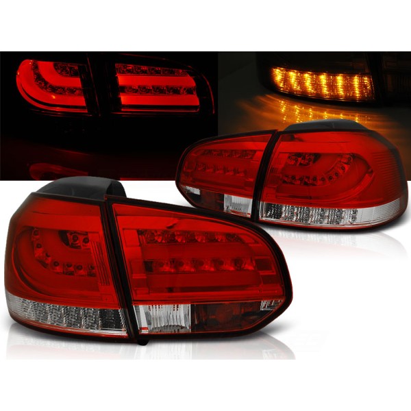 VW GOLF 6 08-12 - zadní LED světla červeno bílé