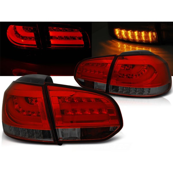 VW GOLF 6 08-12 - zadní LED světla červeno kouřové