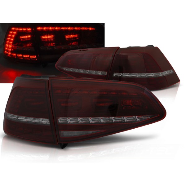VW GOLF 7 13-17 HTB. - zadní LED světla červeno kouřová R LOOK s dynamickým blinkrem