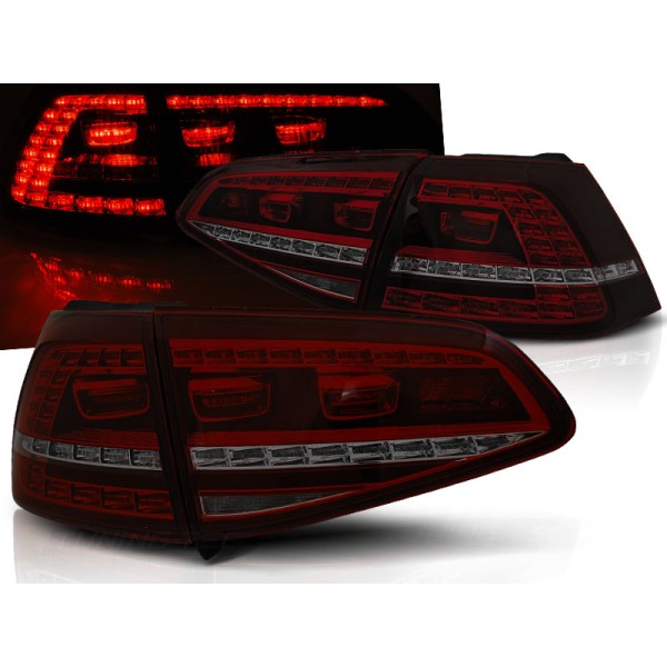 VW GOLF 7 13-17 HTB. - zadní LED světla červeno kouřové GTI LOOK