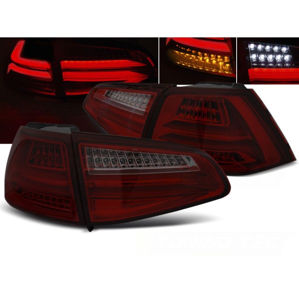 VW GOLF 7 13-17 HTB. - zadní LED světla červeno kouřová LED BAR