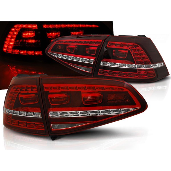VW GOLF 7 13-17 HTB. - zadní LED světla červeno bílé GTI LOOK s dynamickým blinkrem