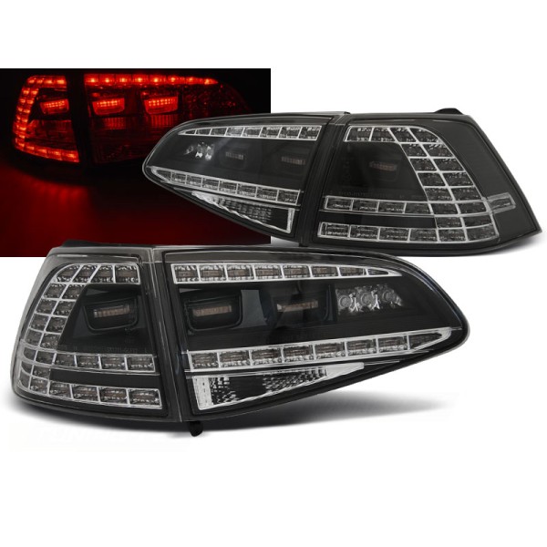 VW GOLF 7 13-17 HTB. - zadní LED světla černá GTI LOOK s dynamickým blinkrem