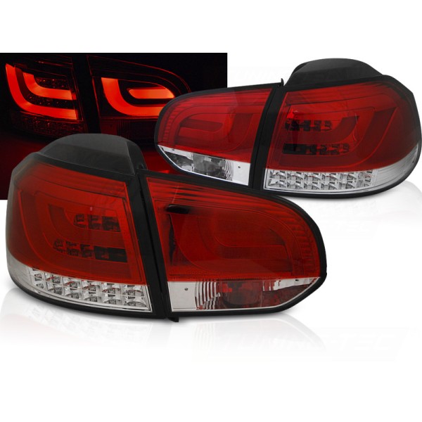 VW GOLF 6 08-12 - zadní LED světla červeno bílé LED BAR