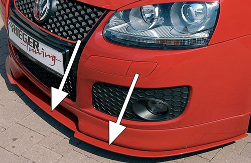 GOLF V GTI - Lipa pod spoiler pod přední nárazník rovná Carbon-Look
