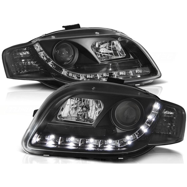 Audi A4 04-09 - přední černá světla s LED svícením