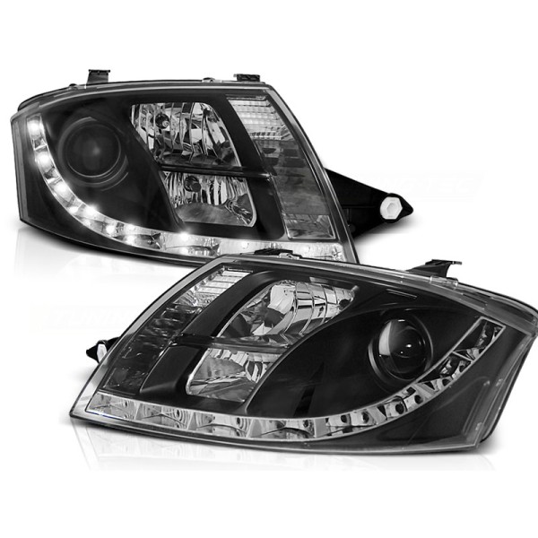 Audi TT 99-05 - přední černá světla s LED svícením