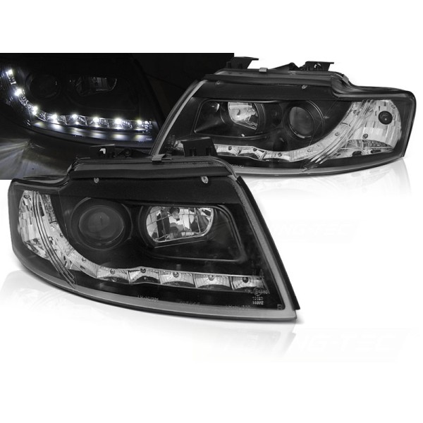 Audi A4 02-06 cabrio - přední černá světla s LED svícením