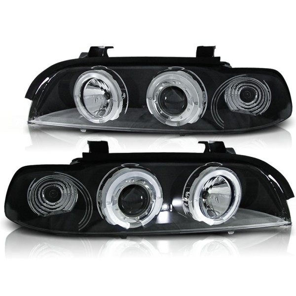BMW E39 95-03 - přední černá světla s ANGEL EYES