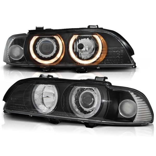 BMW E39 95-03 - přední černá světla s ANGEL EYES