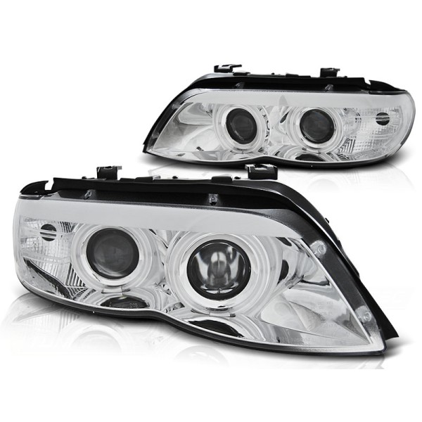 BMW X5 E53 03-06 - přední chrom světla ANGEL EYES CCFL pro xenon