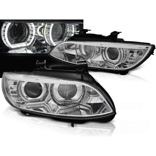 BMW E92/E93 06-10 - přední chrom světla s ANGEL EYES a AFS pro xenon