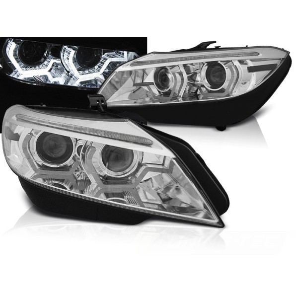 BMW Z4 E89 09-13 - přední chrom světla s LED 3D pro xenon a dynamickým blinkrem