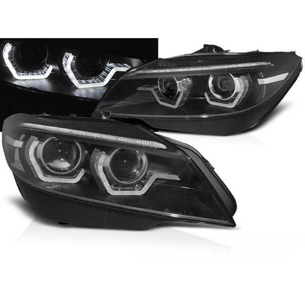 BMW Z4 E89 09-13 - přední černá světla s LED 3D pro xenon a dynamickým blinkrem