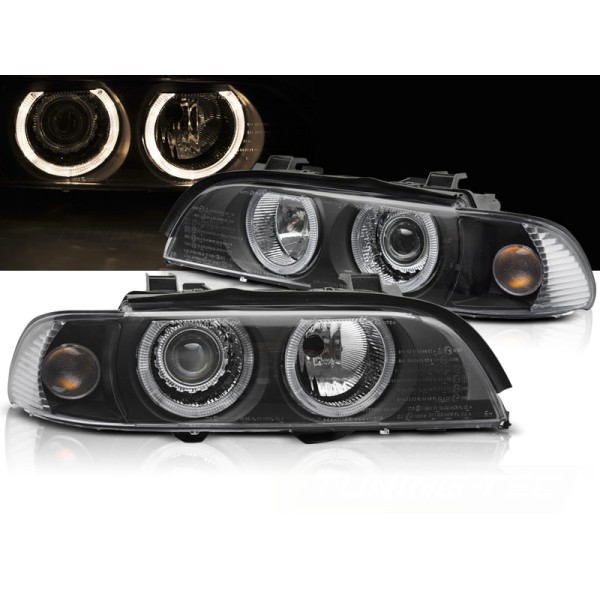 BMW E39 LCI 00-03 - přední černá světla s ANGEL EYES