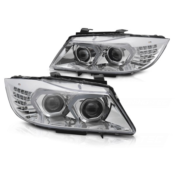BMW E90/E91 LCI 2009-2011  - Přední XENONOVÁ světla LED chromová