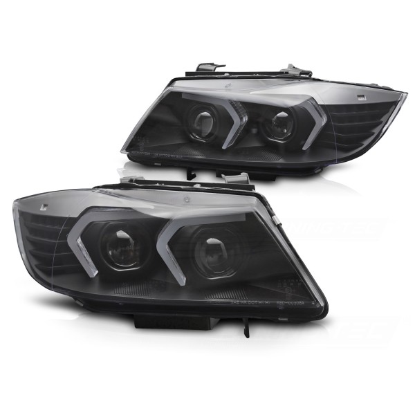 BMW E90/E91 LCI 2009-2011 - Přední XENONOVÁ světla LED černá