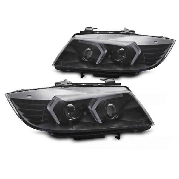BMW E90/E91 LCI 2009-2011 - Přední XENONOVÁ AFS světla LED černá