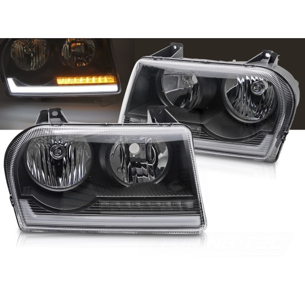 CHRYSLER 300 2005-2008 - přední světla TUBE ČERNÁ