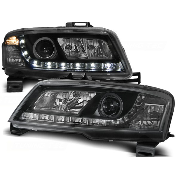 FIAT STILO 3D 01-08 - přední černá světla s LED svícením